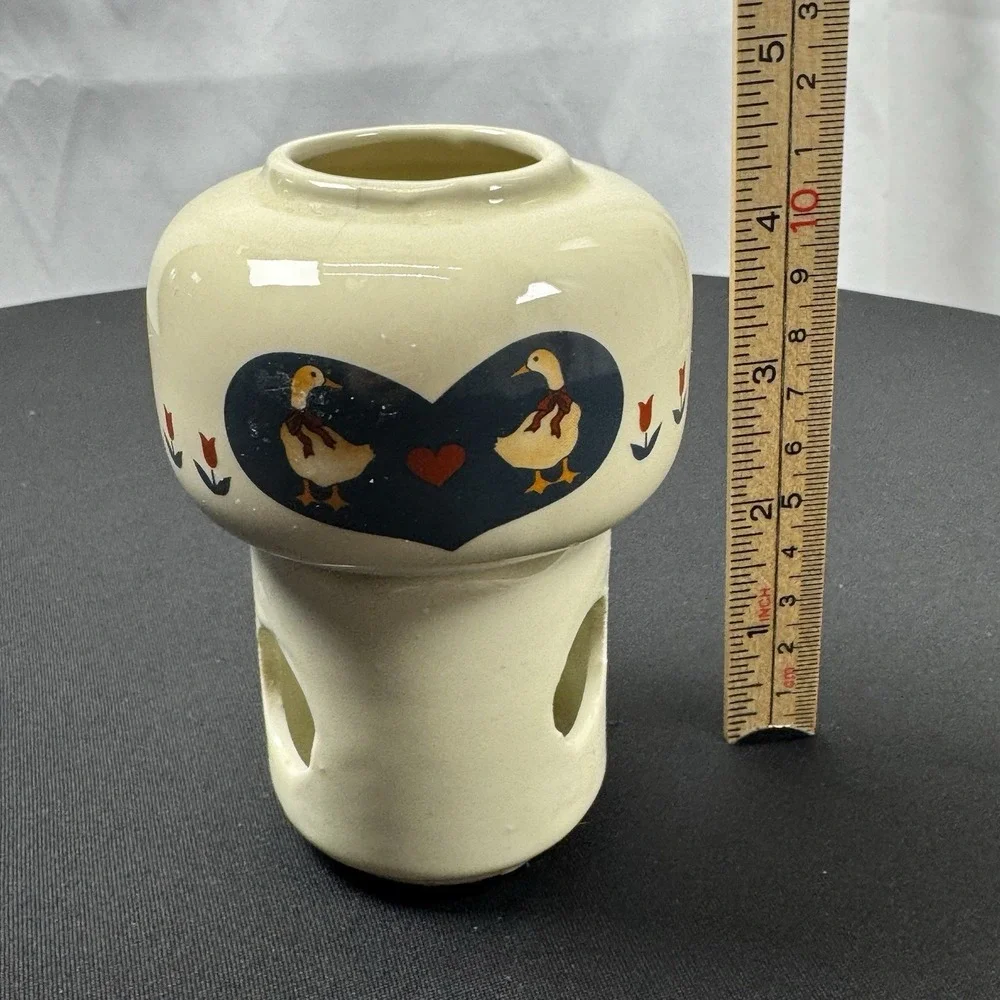 Vintage Country Goose Ceramic Votive Candle and Scent Oil Warmer / 2‎ piece